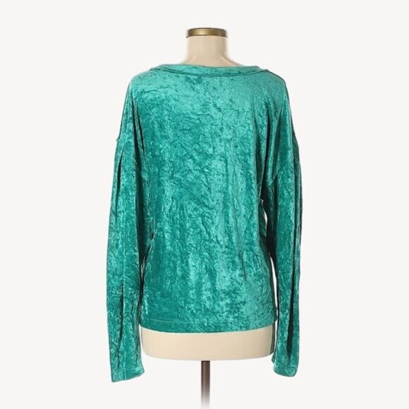 NWT Free People Green Crushed Velvet Dolman Sleeve Top - Picture 5 of 11